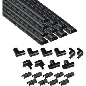157in Cord Cover Kit, 10x 15.7 Lengths 1.18" (W) x 0.59" (H) - Black